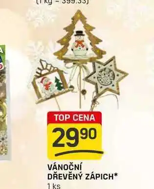 Flop VÁNOČNÍ DŘEVĚNÝ ZÁPICH 1 ks nabídka