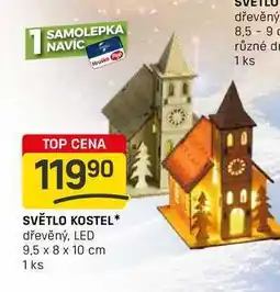 Flop SVĚTLO KOSTEL dřevěný, LED 9,5 x 8 x 10 cm 1 ks nabídka