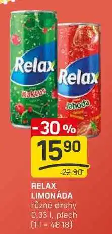 Flop RELAX LIMONÁDA různé druhy 0,33l, plech nabídka