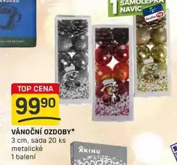 Flop VÁNOČNÍ OZDOBY 3 cm, sada 20 ks metalické 1 balení nabídka