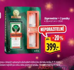 Albert Jägermeister 0,7 l+ 2 panáky nabídka