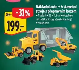 Albert Nákladní auto + 4 stavební stroje s přepravním boxem nabídka