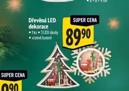 Albert Dřevěná LED dekorace 1ks 3 LED diody nabídka