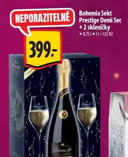 Albert Bohemia Sekt Prestige Demi Sec 0,75 l +2 skleničky nabídka