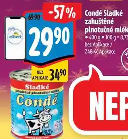 Albert Condé Sladké zahuštěné plnotučné mléko 400 g nabídka