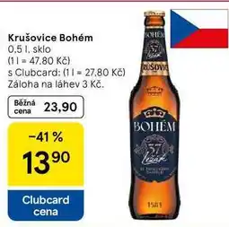 Tesco Krušovice Bohém, 0,5 l, sklo nabídka