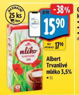 Albert Albert Trvanlivé mléko 3,5% 1 l nabídka