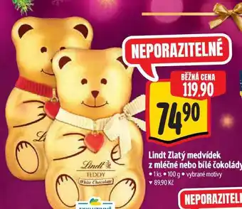 Albert Zlatý medvídek z mléčné nebo bílé čokolády 1ks 100 g nabídka