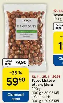 Tesco Tesco Lískové ořechy jádra, 200 g nabídka