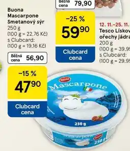 Tesco Buona Mascarpone Smetanový sýr, 250 g nabídka