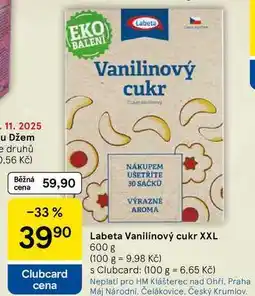 Tesco Labeta Vanilínový cukr XXL, 600 g nabídka