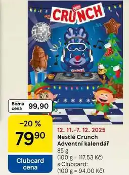 Tesco Nestlé Crunch Adventní kalendář, 85 g nabídka