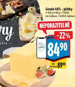 Albert Gouda 48% - plátky 500 g nabídka