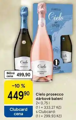 Tesco Cielo prosecco dárkové balení, 2x 0.75 l nabídka