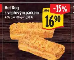 Albert Hot Dog s vepřovým párkem 99 g nabídka