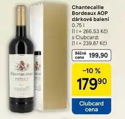 Tesco Chantecaille Bordeaux AOP dárkové balení, 0.75 l nabídka