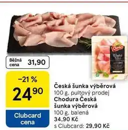 Tesco Česká šunka výběrová, 100 g, balená nabídka