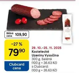 Tesco Kostelecké Uzeniny Vysočina, 300 g nabídka