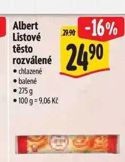 Albert Albert Listové těsto rozválené 275 g nabídka