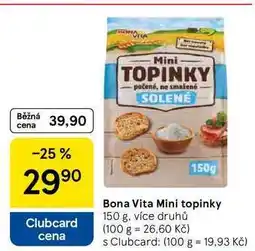Tesco Bona Vita Mini topinky, 150 g, více druhů nabídka