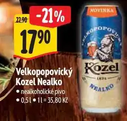 Albert Velkopopovický Kozel Nealko 0,5 l nabídka