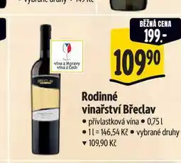 Albert Rodinné vinařství Břeclav 0,75 l nabídka