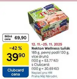 Tesco Nekton Wellness tuňák, 185 g. pevný podíl 130 g nabídka