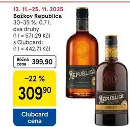 Tesco Božkov Republica 30-35 %, 0,7 l , dva druhy nabídka