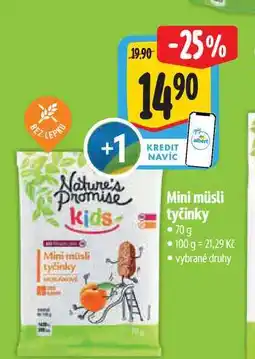 Albert Mini müsli tyčinky 70 g nabídka