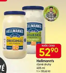 Hruška Hellmann's tatarská omáčka, majonéza 405ml, vybrané druhy nabídka
