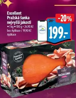 Albert Excellent Pražská šunka nejvyšší jakosti 1kg nabídka