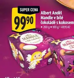 Albert Albert Anděl Mandle v bílé čokoládě s kokosem 200 g nabídka