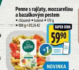 Albert Penne s rajčaty, mozzarellou a bazalkovým pestem 170 g nabídka