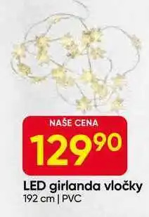 Hruška LED girlanda vločky 192 cm | PVC nabídka