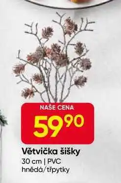 Hruška Větvička šišky 30 cm | PVC hnědá/třpytky nabídka
