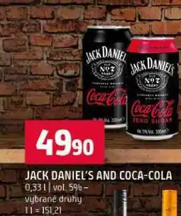 Terno JACK DANIEL'S AND COCA-COLA 0,33 l nabídka