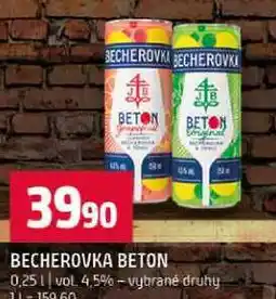 Terno BECHEROVKA BETON 0,25 l nabídka