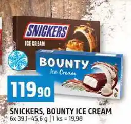 Terno SNICKERS, BOUNTY ICE CREAM 6x 39,1-45,6 g nabídka
