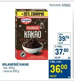Makro Dr.Oetker Holandské kakao nabídka