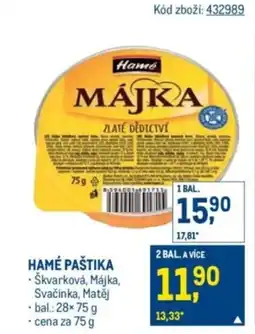Makro Hamé paštika nabídka