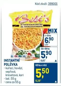 Makro Instantní polévka nabídka