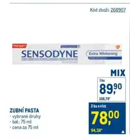 Makro SENSODYNE Zubní pasta nabídka