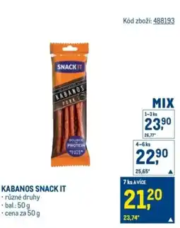 Makro Kabanos Snack It nabídka
