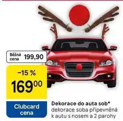 Tesco Dekorace do auta sob, dekorace soba připevněná kautu s nosem a 2 parohy nabídka