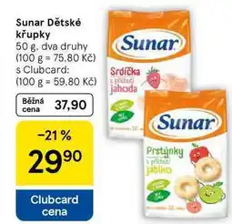 Tesco Sunar Dětské křupky, 50 g, dva druhy nabídka