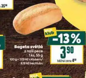 Billa Bageta světlá nabídka