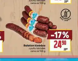 Billa Balaton klobása nabídka