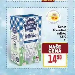 Billa Trvanlivé mléko 1,5% nabídka