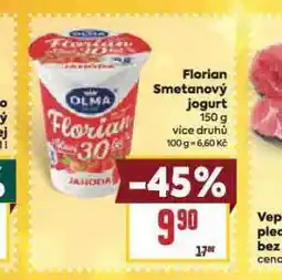 Billa Florian smetanový jogurt nabídka