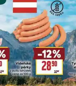 Billa Vídeňské párky nabídka